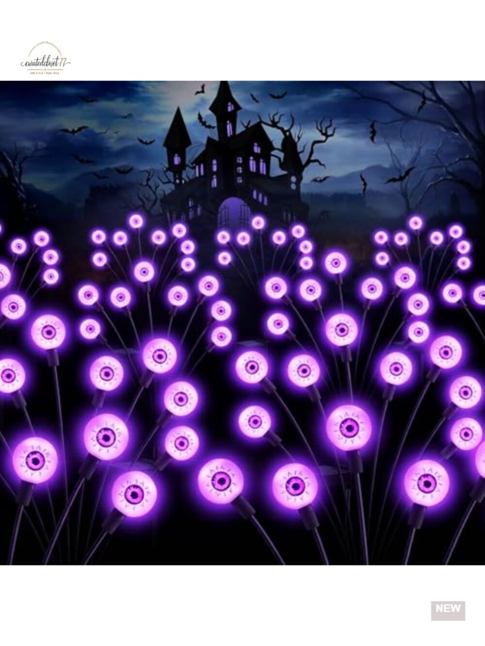 10 Pack Solar Powered Eyeball Garden Path Lights Halloween Decoration